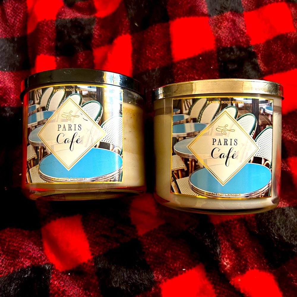 X2 Paris Cafe 3 wick candles from bath and body works